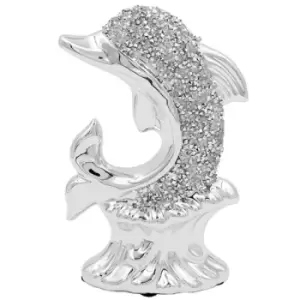 image of Silver Sparkle Dolphin Figurine