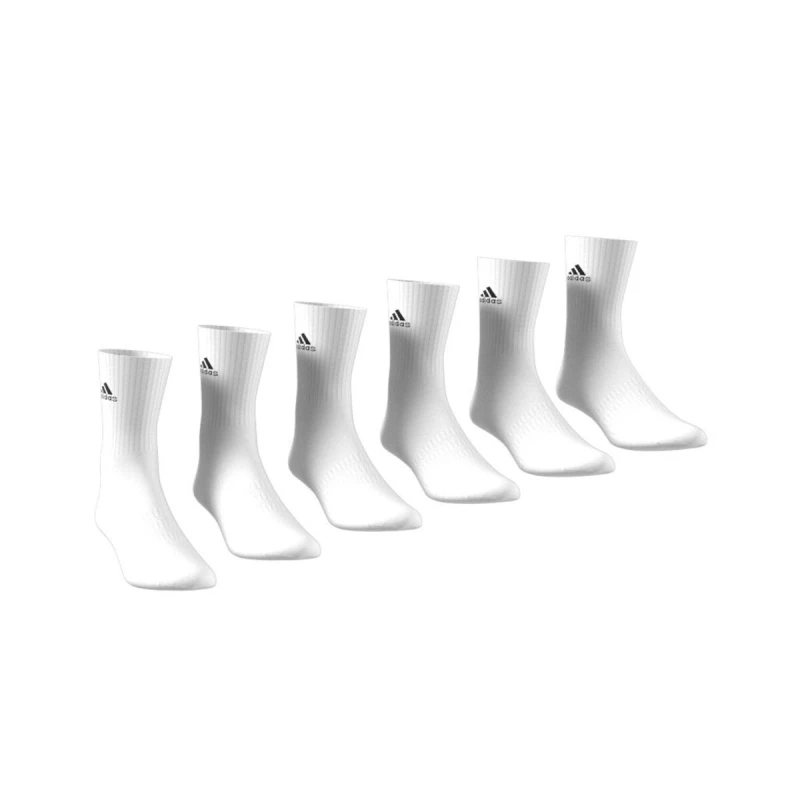 Image of adidas Cushioned Sportswear Crew Socks 6-Pack Juniors Crew Socks 2 - 3.5 White 41058101030