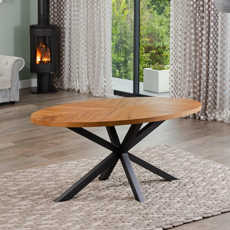 Image of Artemis Home Dossena 170cm Oval Dining Table in Brown Brown Unisex