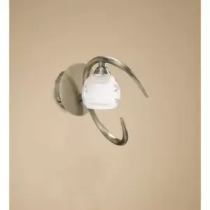 Image of Loop wall light with switch 1 G9 ECO bulb, antique brass