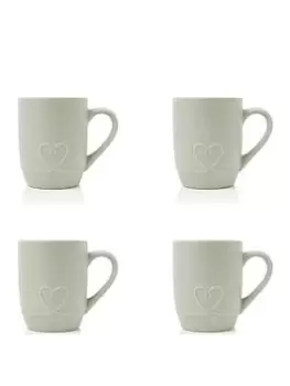 image of Sabichi Embossed Heart Set Of 4 Mugs