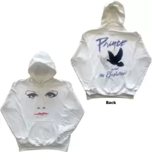 image of Prince - Faces & Doves Unisex XX-Large Pullover Hoodie - White