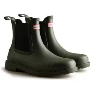 Image of Hunter Womens Commando Chelsea Boots Dark Olive 5