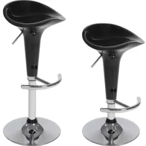 image of TecTake 2 Peter Bar Stools - Black Pvc