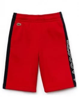 Lacoste Sports Boys Logo Jersey Short - Red, Size 4 Years