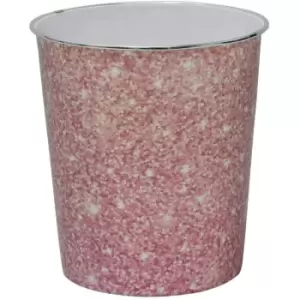 image of Small Pink Sparkle Waste Paper Bin, 24.5cm x 26.5cm approx