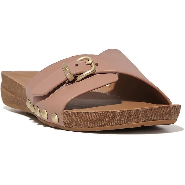 Image of Fitflop Womens iQushion Adjustable Buckle Slides UK Size 4 (EU 37) Beige Buff FIT082-BEIGE-4