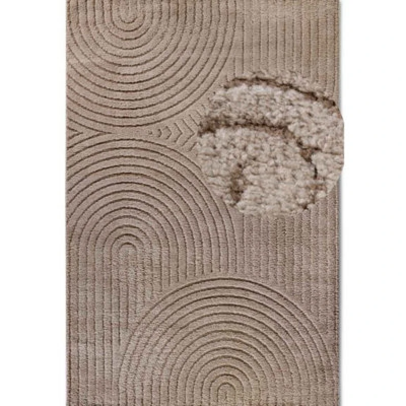 Image of The Rugs New York Design Rug Runner Panglao Polyester Geometric High Low Rug In Brown