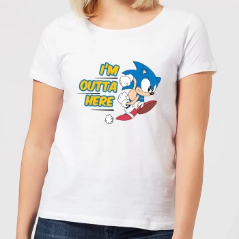 Image of I'm Outta Here Womens T-Shirt - White - L