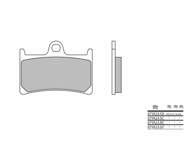 Image of Brembo S.p.A. Street Carbon Ceramic Brake pads - 07YA2307