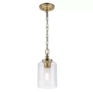 Image of Feiss Hounslow Dome Pendant Ceiling Light Burnished Brass
