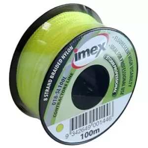 image of Lime 100m Stringline High Visibility Fluorescent 8 Strand Braided Nylon - Imex