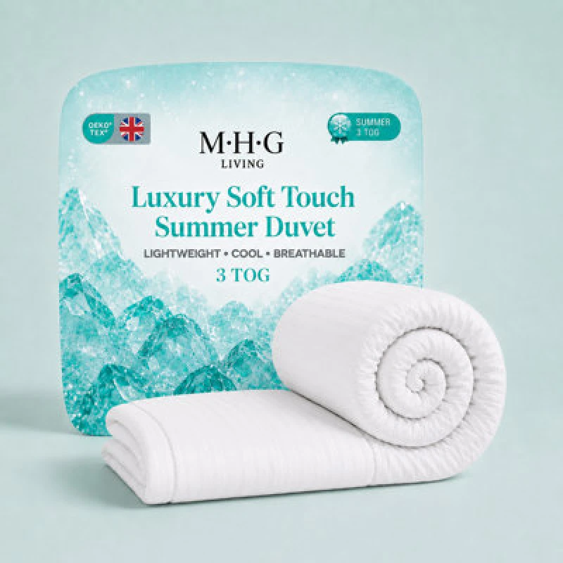 Image of MHG Living MHG Living Super King Size Summer Lightweight Hollowfibre Duvet 3 Tog - White - Wilko White