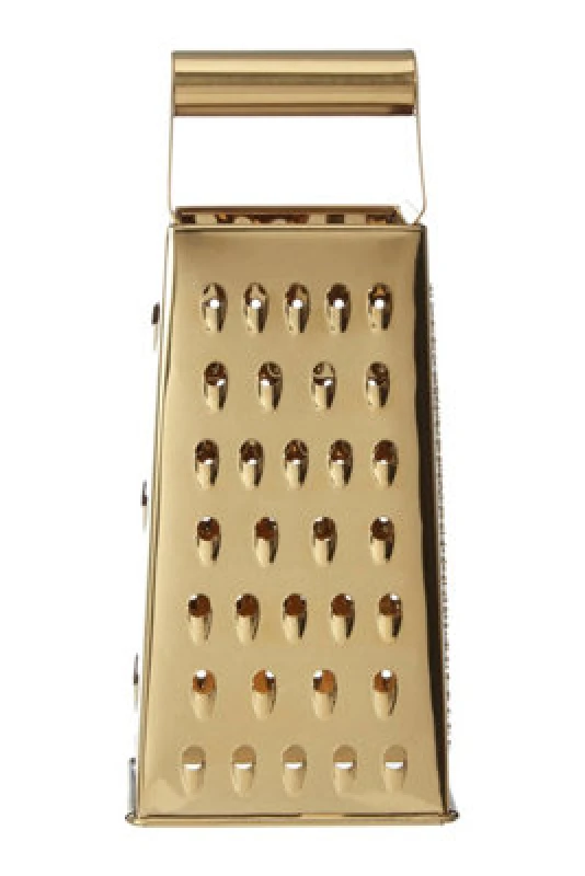 Image of Orsina Small Gold Finish Box Grater,multi-Use Food Shredder For Cheese,handheld Cutter For Veg Prep,kitchen Grater