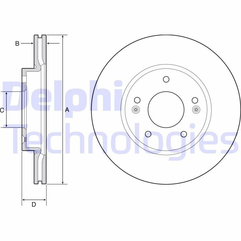 Image of DELPHI Brake disc DELPHI BG4955C