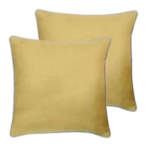 Image of Paoletti Bellucci Twin Pack Polyester Filled Cushions Ochre/Light Grey 45 x 45cm