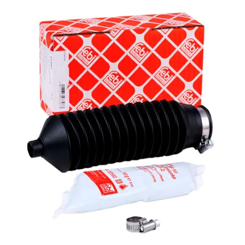 Image of FEBI BILSTEIN 03307 Bellow, steering Rubber, with grease, Front Axle Left Rubber Bellow,steering (195)