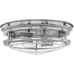 Image of Plafonnier Hadrian Chrome avec verre clair 30,5 Cm