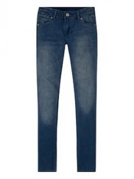 Image of Levis Girls 711 Skinny Jeans - Mid Wash, Size Age: 10 Years, Women