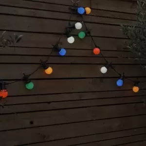 Image of 10 x Multi Coloured IP44 5.7m LED Warm White Festoon Lights