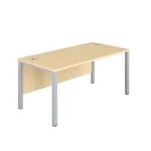 Image of Tc 1200 x 600 Goal Post Rectangular Desk Maple-Silver