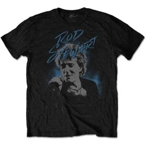 Rod Stewart - Scribble Photo Mens X-Large T-Shirt - Black