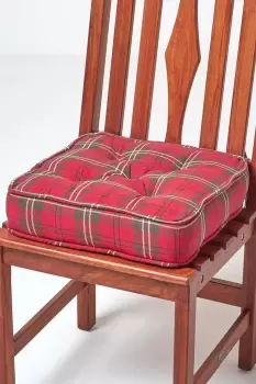 Image of Edward Tartan Cotton Dining Chair Booster Cushion