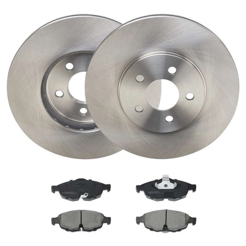 Image of RIDEX 3405B2003 Brake disc and pads set Front Axle, Brake Disc Type: internally vented, with acoustic wear warning Brake Set,disc brakes (3405)