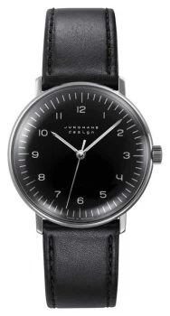 Image of Junghans max bill Hand-winding Black Leather Strap 027/ Watch