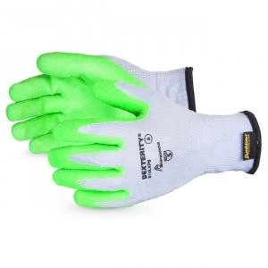Image of Superior Glove Dexterity 10 G Hi Vis Latex Palm Green 10 Ref