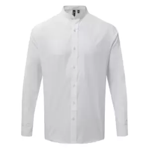 Image of Premier Adults Unisex Long Sleeve Grandad Shirt (3XL) (White)
