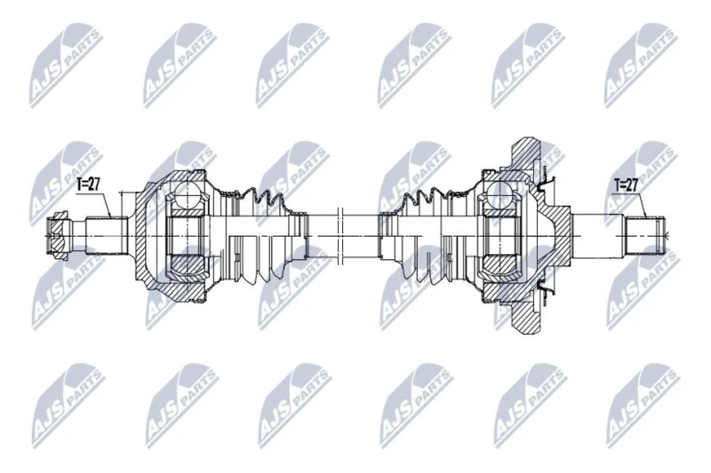Image of NTY NPW-ME-210 Drive shaft Automatic Transmission, Rear Axle Left Drive Shaft (13)