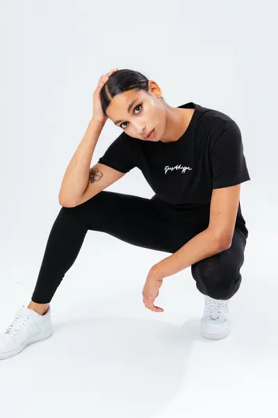 image of Just Hype UK hype Black scribble womens t-shirt