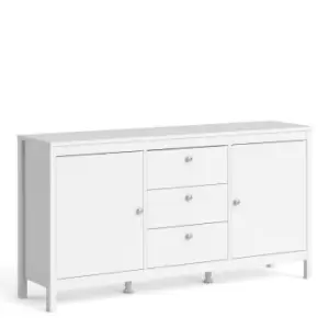 image of Madrid Sideboard 2 Doors + 3 Drawers In White