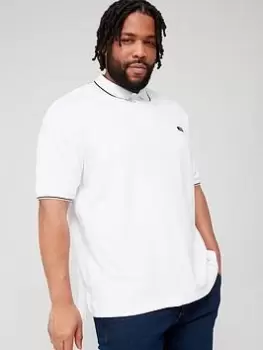 Image of Calvin Klein Big & Tall Stretch Pique Tipping Polo Shirt - White