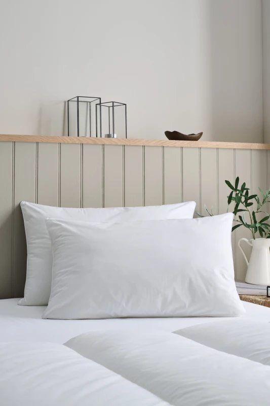 Image of Christy CHRISTY Classic Filled Hollowfibre Medium Firm Pillow Pair in White White One Size Unisex 5057241059613