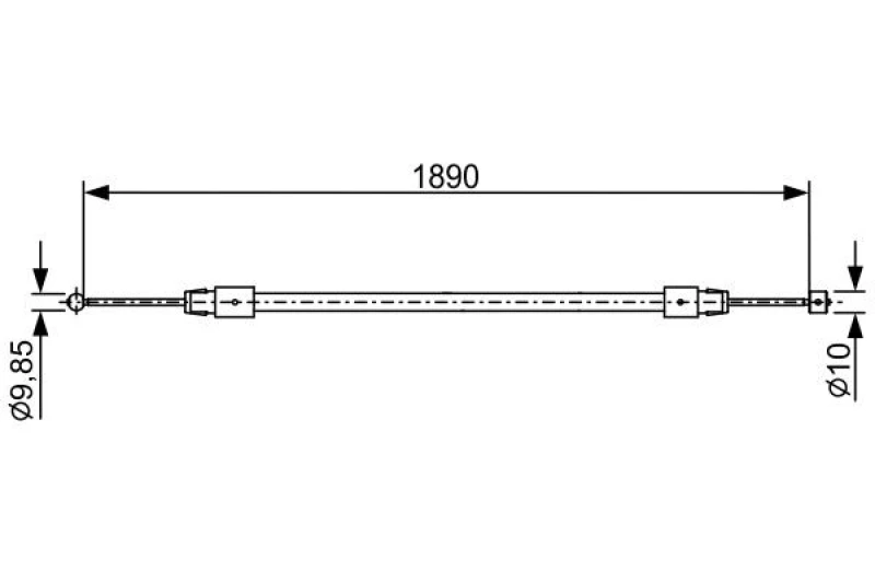Image of Bosch 1 987 482 444 Brake Cable 1890mm Cable,parking brake (124)