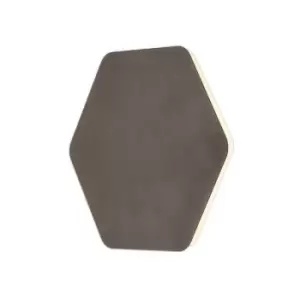 Image of Magnetic Base Wall Lamp, 12W LED 3000K 498lm, 20, 19cm Horizontal Hexagonal Centre, Coffee, Acrylic Frosted Diffuser - Luminosa Lighting