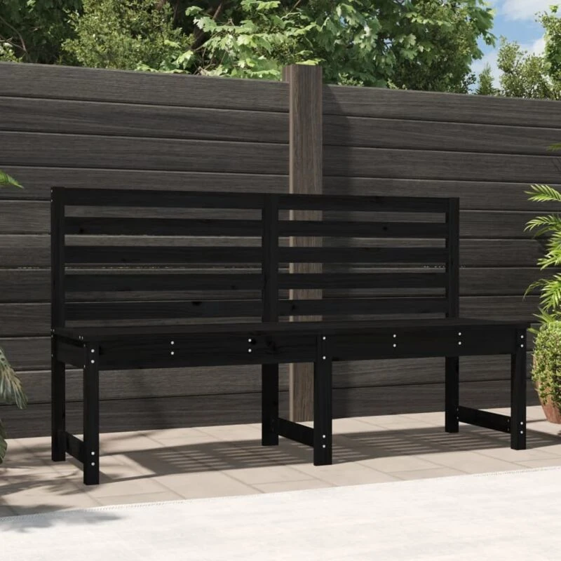 Image of VIDAXL Garden Bench Black 157.5cm Solid Wood Pine vidaXL 8720845691646