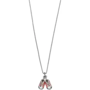 Image of Childrens D For Diamond Sterling Silver Pink Bootie Necklace