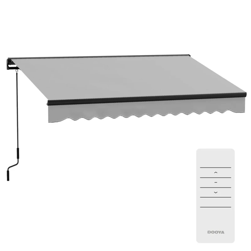 Image of Outsunny Outsunny 3 x 2m Electric Retractable Awning, Aluminium Frame Dark Grey 5056725399795