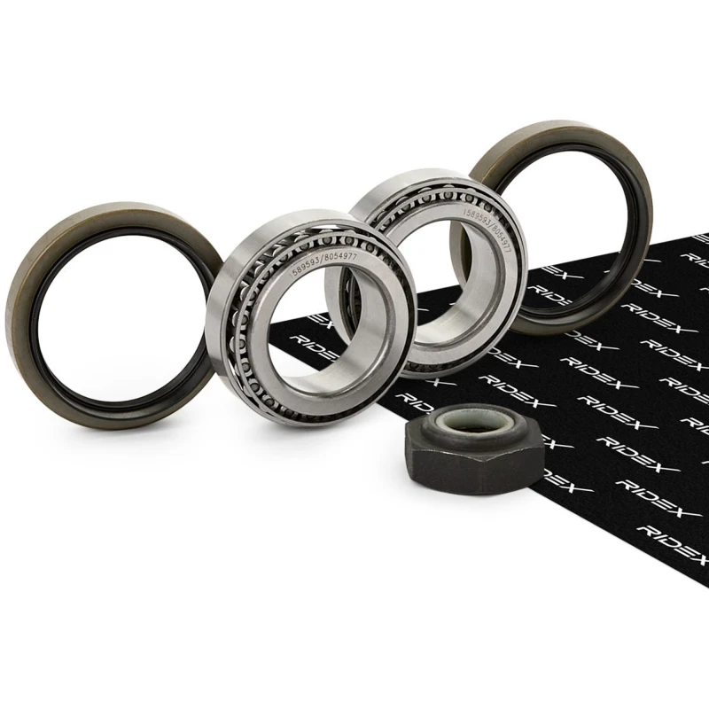 Image of RIDEX 654W0102 Wheel bearing kit Rear Axle Left, with nut Wheel Bearing Kit (654)