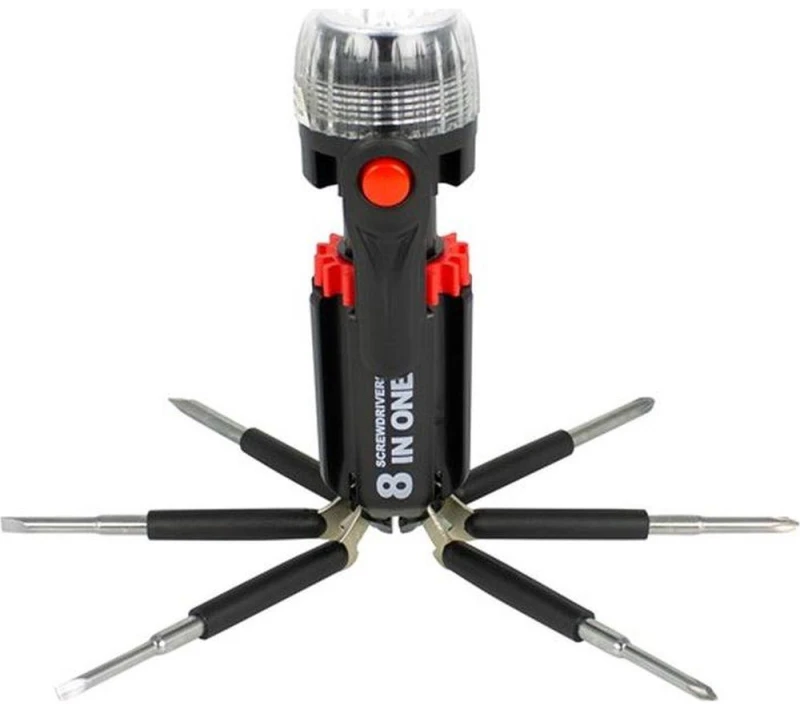 Image of GLOBAL GIZMOS Multifunction 8-in-1 Screwdriver - Black 5025301533908