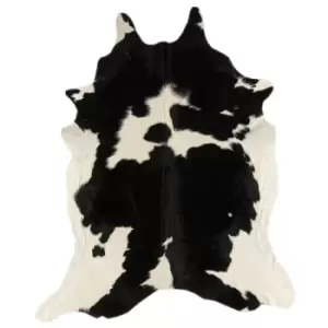 Image of Asiatic Carpets Rodeo Cowhide Hand Finished Rug Black & White - 100 x 100cm