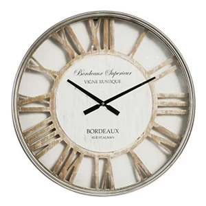 image of Hometime Metal Wall Clock with Cut Out Shabby Chic Dial