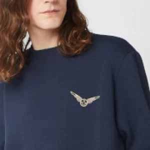 Image of Harry Potter Golden Snitch Unisex Embroidered Sweatshirt - Navy - 3XL