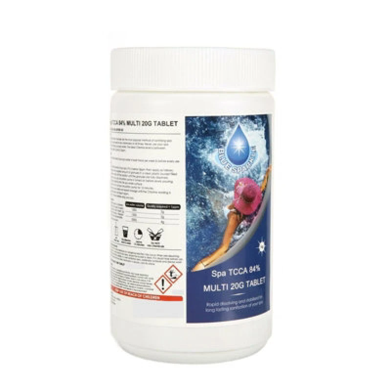 Image of Shatchi Blue Sparkle 1 Kg Chlorine 4-In-1 Dispenser Multifunction Tablets Stabiliser, Algaecide And Clarifier For Hot Tubs & Pools