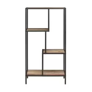 image of Urban Rustic Medium Shelving Unit Brown and Black