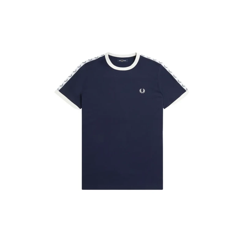 Image of Fred Perry Contrast trim T-Shirt with band Fred Perry Bleu Unisex XL