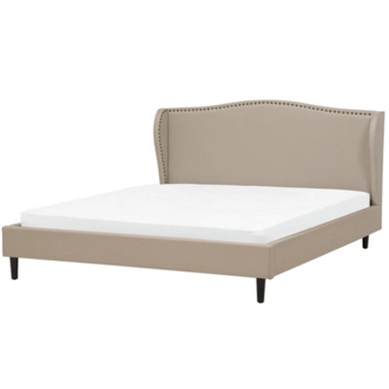 Image of Beliani Bed Fabric Colmar 180 X 200 Cm (Eu Super King) Sand Beige